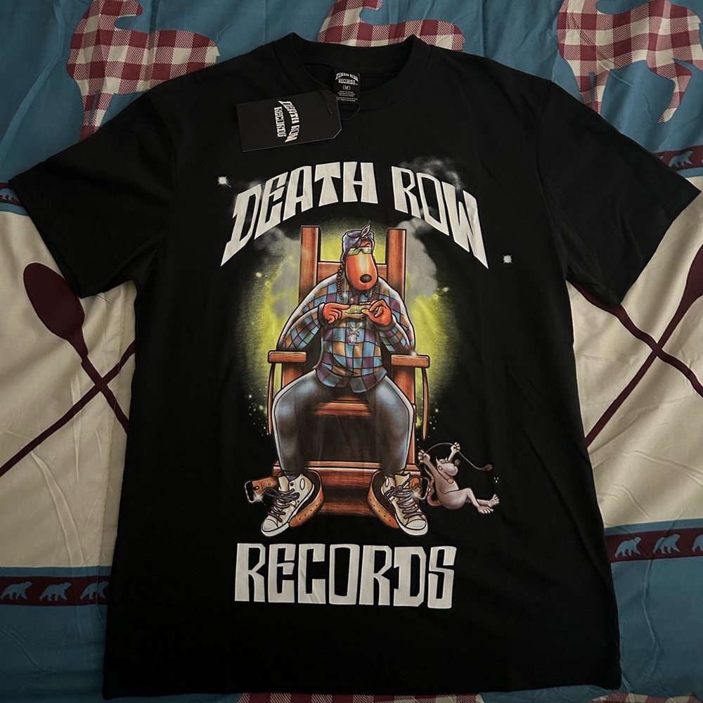 Death Row Records t shirt Still Smokin Sublimated Black Tee Adult Medium